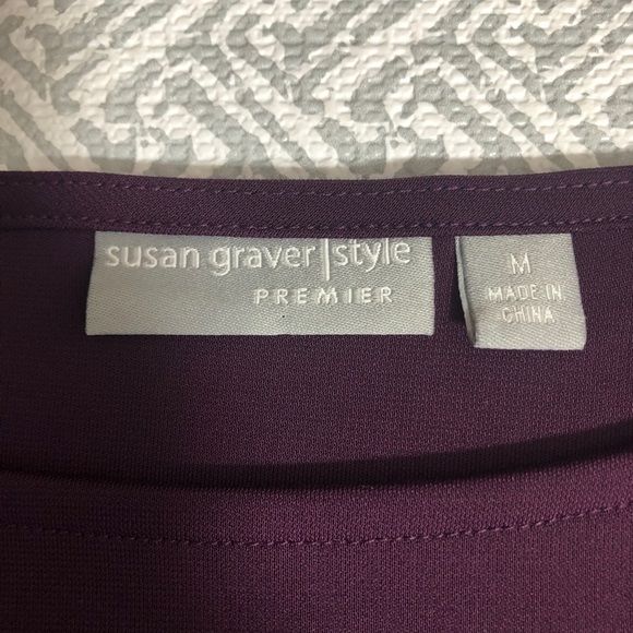 Susan Graver Asymmetrical Hem Tunic Velvet Medium - Picture 4 of 5